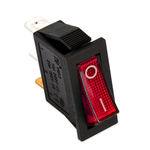 Interruttore luminoso di colore rosso 11x30 mm 250V 16A unipolare F028R            