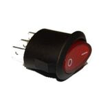 Interruttore 0-1 di colore rosso luminoso ovale 20,4X13,6mm 6A 250V 3 faston 4,8mm XF398            