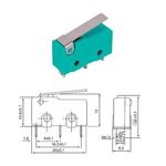 Microswitch 10A con leva 3 mini faston XF168A 