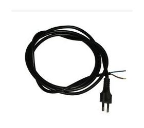 Cavo PVC tondo di colore nero 7mt 2x0,75mm spina Italia M004             