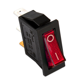 Interruttore luminoso di colore rosso 11x30 mm 250V 16A unipolare F028R            
