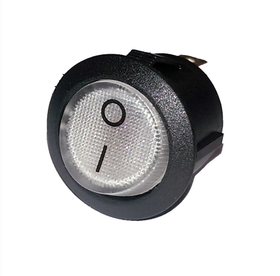 INTERRUTTORE UNIPOLARE LUMINOSO BIANCO 0-1 10A Ø20 26ME0202/B       