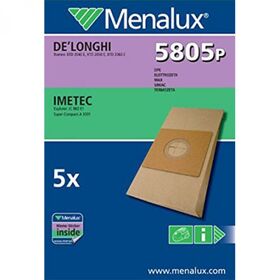 Sacchetti di Carta Compatibili 5805P per Aspirapolvere De Longhi ed Imetec MENALUX 9002563485  9002563485  Menalux