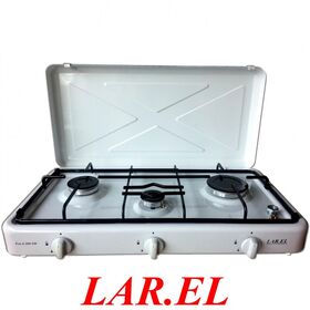FORNELLO LAREL A GAS - BIANCO - DA CAMPEGGIO - 3 FUOCHI - BRUCIATORI INCASSO - VALVOLATO FOR.L300SW       