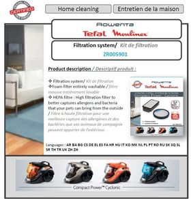 FILTRO ASPIRAPOLVERE COMPACT POWER CYCLONIC ZR005901 ZR005901         Rowenta 