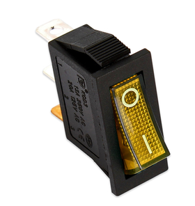 Interruttore luminoso di colore giallo 11x30 mm 250V 16A unipolare F028G            