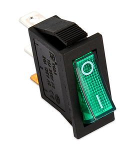 Interruttore luminoso di colore verde 11x30 mm 250V 16A unipolare F028V            