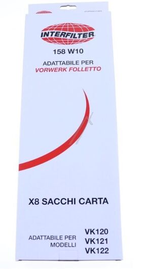 Confezione da 8 Sacchetti per Folletto VK 120 - VK 121 - VK 122 35600864         