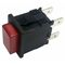 INTERRUTTORE BIPOLARE PUSH TASTO ROSSO - 4A 250V - 4 CONTATTI-INCASSO 19X13mm F344             