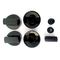 Manopola cucina linea moderna 4pz + kit adattatori asse raso e asse alto diametro 6 e 8mm NERA XWL1034          